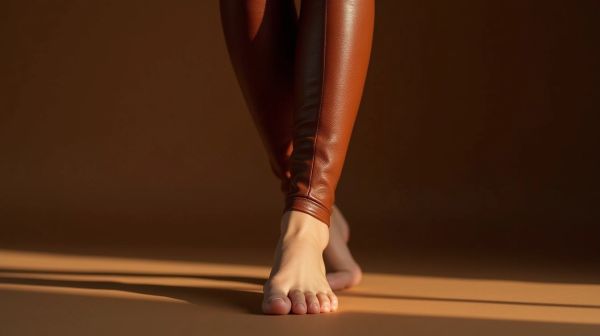 Le legging effet cuir comme pièce forte de la tenue